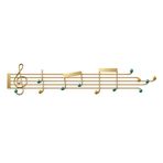 XUJUAN-0227 Duvara Monte Portmanto Yaratıcı Giriş Kapı Kancaları Hafif Lüks Müzik Notası Asılı Elbise Askısı Deliksiz Metal Duvara Monte Elbise Rafları Elbise Kancaları (Altın, Orta)