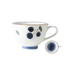 XUJUAN-0227 İçecek Kupası Kupa 350ML seramik su bardağı retro ev kahve fincanı kahvaltı fincanı büyük kapasiteli yulaf ezmesi fincan seramik kahve fincanı Süt Çay Kupası (Mavi)