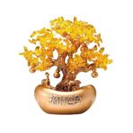 XUJUAN-0227 Kristal Ağaç Para Ağacı, Refah ve Zenginlik için, Feng Shui Reiki Yapay Ağaçlar (Altın)