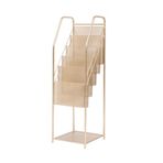 XUJUAN-0227 Yer gazeteliği, gazetelik, metal dergi rafı, kitap standı, sunum standı, broşür standı, zemin depolama rafı, dergi standı (altın)