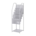 XUJUAN-0227 Yer gazeteliği, gazetelik, metal dergi rafı, kitap standı, sunum standı, broşür standı, zemin depolama rafı, dergi standı (Grigio)