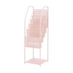 XUJUAN-0227 Yer gazeteliği, gazetelik, metal dergi rafı, kitap standı, sunum standı, broşür standı, zemin depolama rafı, dergi standı (pembe)