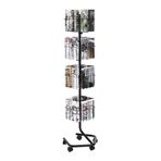 XUJUAN-0227 Zemin gazetelik broşür standı, 4 kademeli, 32 bölmeli, döner dergi ve edebiyat standı, kartpostallar için, 360° döndürülebilir, tebrik kartları, dergi rafı