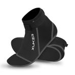 XUKER Neopren Çorap, 3 mm Plaj Voleybolu Kum Futbolu Dalış Giysisi Çorapları Dalış Sörf, Şnorkelle Dalış, Kano, Rafting Yelken Kürek için Su Patiği, Düşük Kesim, Yeni Geliş - Düşük Kesim-gri, Medium