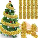 XULEGGNK Parlak parlak çelenk, 5 x 2 m Noel parlak parlak parlak çelenk, Noel dekorasyonu çelenk, çam çelengi, kapılar şömineler için merdiven korkuluğu, altın