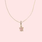 XUPING 17 MM PEMBE KAPLUMBAĞA KOLYE 45 CM GOLD
