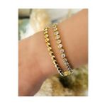 XUPING İKİLİ DAMLA TAŞ SUYOLU BİLEKLİK-14K GOLD ACR4554