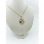XUPING JEWELRY 14 Ayar Altın Kaplama,Anne Çocuk Zirkon Taşlı Zincirli Kolye