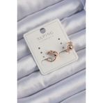 Xuping Rose Renk Zirkon Taşlı Bombeli Topçuk Earcuff Küpe - Lisinya - 001-Renkli