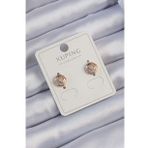 Xuping Rose Renk Zirkon Taşlı Yansımalı Oval Küpe