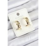 Xuping Zirkon Taşlı Halka Model Gold Renk Kadın Küpe - Lisinya - 001-Renkli