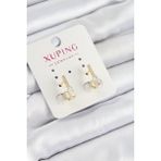 Xuping Zirkon Taşlı I Model Gold Renk Kadın Küpe - Lisinya - 001-Renkli