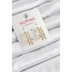 Xuping Zirkon Taşlı Sıralı Damla Model Gold Renk Kadın Küpe - Lisinya - 001-Renkli