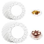XUZOPIM 300'lü paket yuvarlak pasta süsü, pasta için dantel kağıt, mutfak pişirme kağıdı, beyaz kağıt doily, düğün, doğum günü, parti, kek, pizza kağıdı tabakları (3,5 inç 4,5 inç)