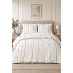 XVA Luna Çift Kişilik Nevresim Takım | 240x220 cm | 2 Adet 50x70 cm Yastık Kılıflı | Premium Çizgili Tasarım