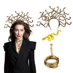 Xvbhaq Medusa kostüm aksesuarı, Medusa alın bandı, kolye, yüzük, karnaval, yılan şeklinde kostüm oyunu, yılan kostümü, karnaval, kadınlar için uygun retro kıyafet