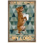 XXBWJ Metal Tabela Amerikan Pit Bull Terrier Your Butt Peçeteler My Lord Vintage Teneke Tabela Komik İşaretler Ev Bahçe Bar Dış Mekan Oturma Odası için Duvar Dekoru 20 x 30 cm, wje-A01