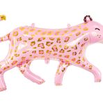 XXL Folyo Balon Leopar Pembe Aslan Balon Dekorasyon Doğum Günü Çocuk Doğum Günü Erkek Kız Hediye Çocuk Safari Sloganı Balon Pembe yakl. 100 cm