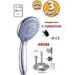 Xxxl Duş Başlığı Seti 3 Parça - Krom