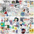 XYZONE 106 Adet Bilim Çıkartmaları, Matematik Çıkartmaları, Çocuklar için Öğretmen Çıkartmaları, Kadınlar ve Erkekler için Komik Matematik Bilimi Hediyeleri, Dizüstü Bilgisayar için Bilim Matematik Vinil