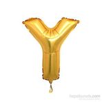 Y Harf Altın Renk 100 cm Folyo Balon