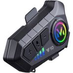Y0010 Ipx6 Su Geçirmez Rgb Sesli Asistan Hd Ses 5.3 Bluetooth Wireless Interkom Kask Kulaklığı - Kırmızı