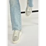 Y444708402 Gümüş Süet Taş Detaylı Kadın Spor Ayakkabı Sneakers