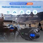 Y5X Rgb Işıklı Intercom 5 Kişi Bağlantılı 1000MAH Motosiklet Bluetooth Kulaklık Seti