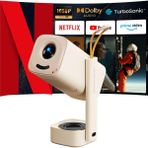 Yaber T1 PRO 220 Lümen Full HD Ev Tipi Projeksiyon Cihazı (Netflix, Youtube Lisanslı - Gece Lambası Özellikli) - Açık Bej