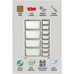 yabilmo %100 MDF Gövde Kolay Minifix Bağlantı 12 Çekmece Çok Amaçlı Oyuncak Dolabı - 12 Sepetli Beyaz Dolap