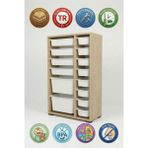 yabilmo %100 Mdf Gövde Kolay Minifix Bağlantı 14 Çekmece Çok Amaçlı Oyuncak Dolabı - 14 Sepetli Safir Meşe Dolap