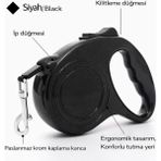 Yacel Sj Makaralı Otomatik 5 Metre Geri Çekilebilen Kedi ve Köpek Gezdirme Tasması / Max 15 kg - Siyah