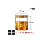 Yaci Shop 10X12CM Tarzı 1 Parça Baharatlar Için Mason Şeker Kavanozu Cam Şişeler Bambu Kapaklı Konteyner Cam Kavanoz Kapaklı Kurabiye Kavanozu Mutfak Kavanozları ve Kapakları (Yurt Dışından) - gıda saklama şişeleri - Renkli