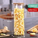 Yaci Shop 10X28.7 Stili Ev Mutfak Mason Organizatör Mühürlü Cam Saklama Kavanozları Bambu Kapaklı Gıda Erişte Kahve Şeker Fasulyesi Somun Şişe Konteyner (Yurt Dışından) - gıda saklama şişeleri - Renkli