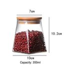 Yaci Shop 350ML Stili Depolama Şişesi Cam Hava Geçirmez Teneke Kutu Nem Geçirmez Cam Kahve Tankı Çay Kavanoz Şeker Düzenleyici Konteyner Mutfak Kare Şişe (Yurt Dışından) - gıda saklama şişeleri - Renkli