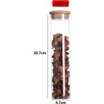 Yaci Shop 4.7X20.7 Stili Ev Mutfak Mason Organizatör Mühürlü Cam Saklama Kavanozları Bambu Kapaklı Gıda Erişte Kahve Şeker Fasulyesi Somun Şişe Konteyner (Yurt Dışından) - gıda saklama şişeleri - Renkli