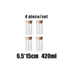 Yaci Shop 4pcsy4 Stili Mutfak Gıda Depolama Şeffaf Cam Kavanoz Bambu Kapaklı Mühürlü Kutular Şişe Kavanozları Şeker Kutusu Mutfak Saklama Kutusu (Yurt Dışından) - gıda saklama şişeleri - Renkli