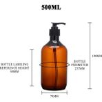 Yaci Shop 500ML Tarzı Kahverengi Plastik Doldurulabilir Şampuan Şişeleri Boş Sabunluk Kavanoz Preslenmiş Şişe Duş Jeli Konteyner Banyo Ürünleri (Yurt Dışından) - Renkli