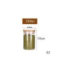 Yaci Shop 6.5X10CM S2 Stili 4 Adet Baharatlar Için Mason Şeker Kavanozu Cam Bambu Kapaklı Konteyner Cam Kavanoz Kapaklı Çerez Kavanozu Mutfak Kavanozları ve Kapakları (Yurt Dışından) - gıda saklama şişeleri - Renkli