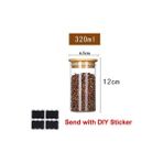 Yaci Shop 6.5X12CM Tarzı 2 Parça Baharatlar Için Mason Şeker Kavanozu Cam Şişeler Bambu Kapaklı Konteyner Cam Kavanoz Kapaklı Kurabiye Kavanozu Mutfak Kavanozları ve Kapakları (Yurt Dışından) - gıda saklama şişeleri - Renkli