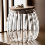 Yaci Shop 750ML Stili Bambu Kapaklı Cam Teneke Kutu Mühürlü Can Depolama Tankı Tahıllar Depolama Kavanoz Gıda Saklama Şişeleri Çay Kahve Çekirdekleri Mutfak Orgnizer (Yurt Dışından) - Renkli