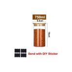 Yaci Shop 8.5X15CM Stili 1 Parça Baharatlar Için Mason Şeker Kavanozu Cam Şişeler Bambu Kapaklı Konteyner Cam Kavanoz Kapaklı Kurabiye Kavanozu Mutfak Kavanozları ve Kapakları (Yurt Dışından) - gıda saklama şişeleri - Renkli