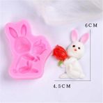Yaci Shop B Tarzı 3D Paskalya Çift Yumurta Tavşan Silikon Kalıp Şeker Çikolata Polimer Kil Kalıpları Bisküvi Kalıbı Tavşan Fondan Kalıp Kek Dekor Araçları (Yurt Dışından) - Kurabiye Kalıbı - Beyaz