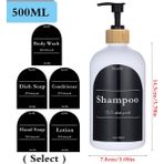 Yaci Shop Beyaz Stil Saç Kremi Banyo Sabunluk Etiketli Büyük Kapasiteli Şampuan Kremi El Sabunu Şişesi Doldurulabilir Eczacı Boş Şişe (Yurt Dışından) - Renkli - 1