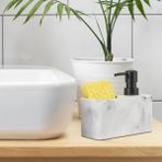 Yaci Shop Beyaz Stil Sıvı Sabunluk ve Süngerlik Aksesuarları Mutfak Otel Banyo Için Saklama Kutusu Sabunluk ile Çok Amaçlı (Yurt Dışından) - Renkli - 1