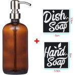 Yaci Shop D Tarzı 250 ml Kalın Amber Sabunluk Cam Kavanoz Etiketli Mat Siyah Paslanmaz Çelik Pompa Esansiyel Yağı Losyon Sabun Şişesi ml (Yurt Dışından) - Renkli