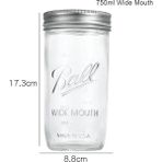 Yaci Shop Geniş AĞIZ-750ML Stili Hava Geçirmez Kapaklı Gf Mason Kavanoz Konserve Için Cam Şeker Kabı Yemek Korumak Reçel Hazırlama Jöle Mutfak Saklama Kapları (Yurt Dışından) - gıda saklama şişeleri - Renkli