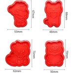 Yaci Shop Hayvan Stili 4 Adet Kalp Çerez Kesici Seti Panda Ayı Fondan Pullar 3D Şeker Bisküvi Piston Kesiciler Sevgililer Günü Pastaları Için Pasta Dekorasyon (Yurt Dışından) - Kurabiye Kalıbı - Beyaz