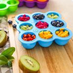 Yaci Shop Koyu Mor Tarzı Çok Işlevli Güvenlik Gıda Sınıfı Silikon 9 Delikli Kapaklı Bebek Maması Kutusu Buz Tepsisi Meyve Saklama Kutusu Dondurucu Tepsisi Fincan Kek Kalıbı (Yurt Dışından)