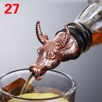 Yaci Shop No.27 Tarzı Jagermeister Aksesuarları Şarap Dökücü Çinko Alaşım Geyik Elk Aslan Boğa Kafası Ağız Şarap Stoper Votka Araçları Için Alkol Dökücü Huni (Yurt Dışından) - Renkli